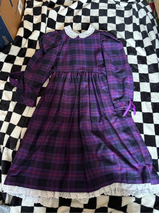 Vintage Other - Vintage size 7 girls purple plaid dress